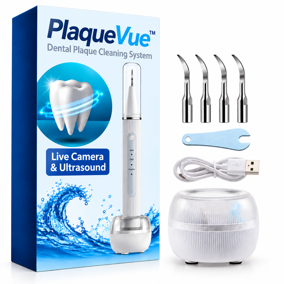 PlaqueVue™ Ultrasonic Dental Cleaning System with Live Camera