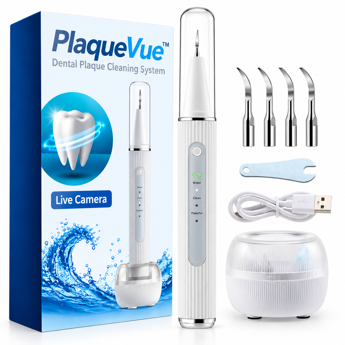PlaqueVue™ Ultrasonic Dental Cleaning System with Live Camera