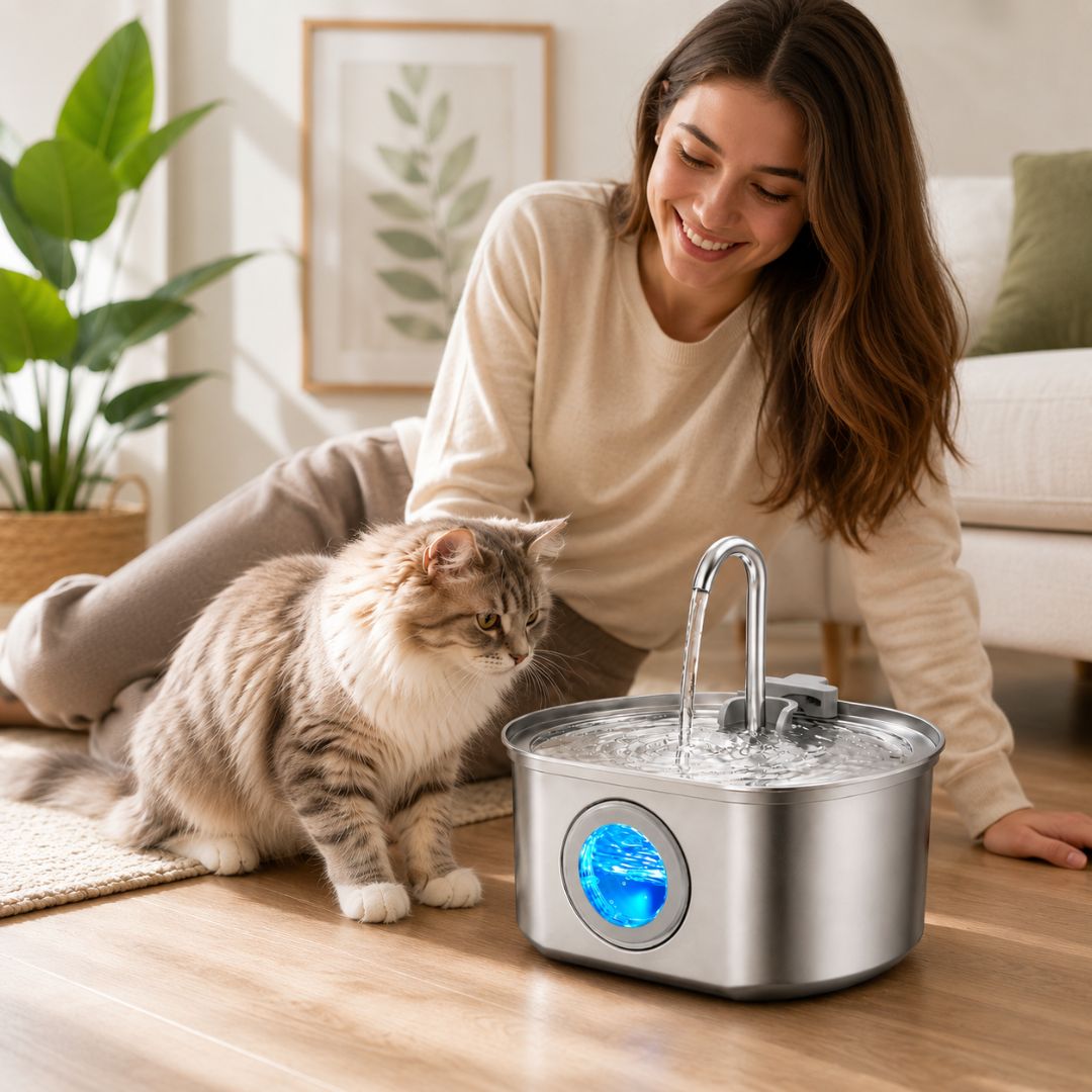FurryFlow™ Steel Water Dispenser