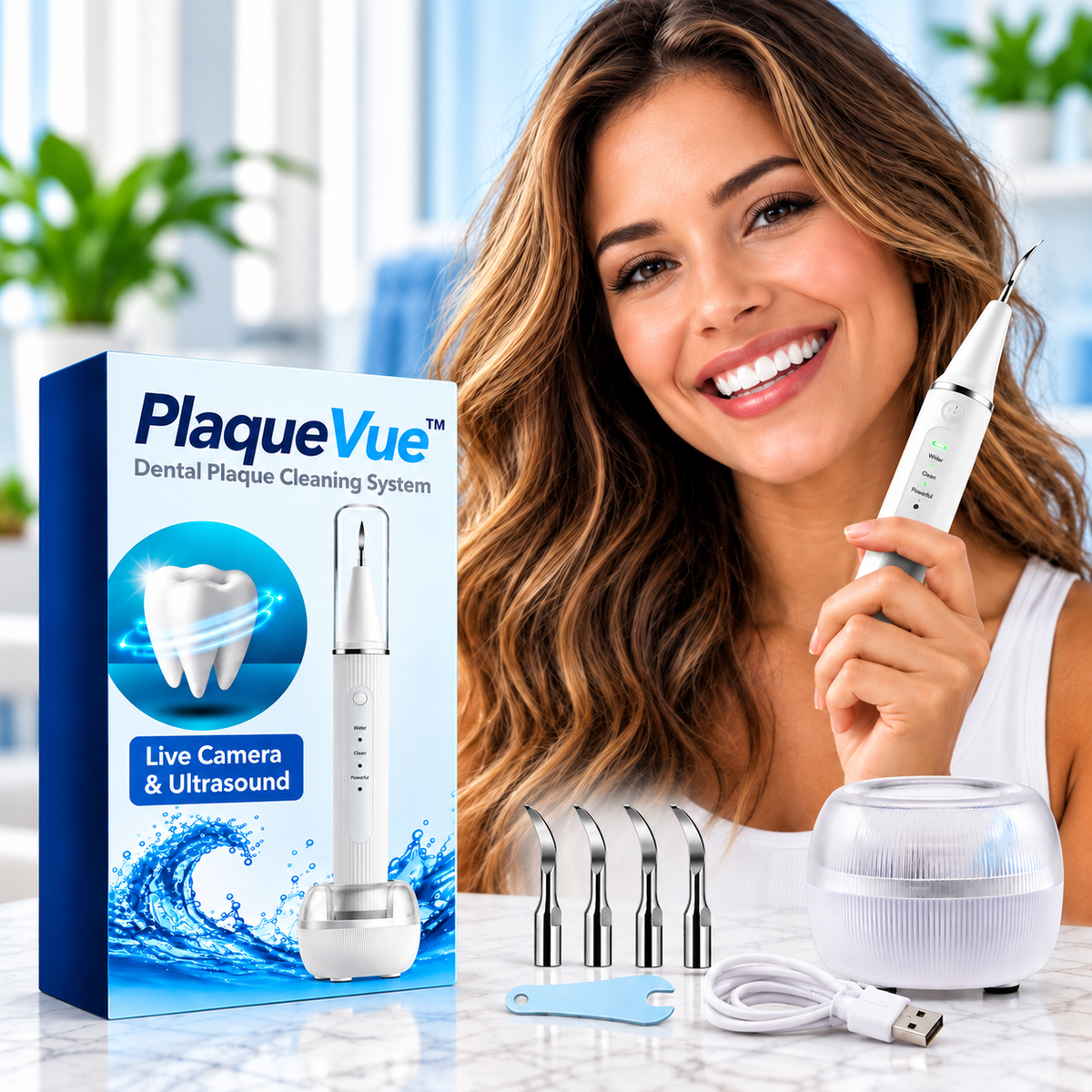 PlaqueVue™ Ultrasonic Dental Cleaning System with Live Camera