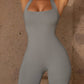 Women's Solid Color Fashion Casual Sports Yoga Shapewear Jumpsuit